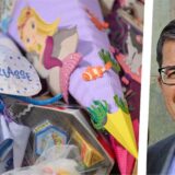 Die Montage zeigt Schultüten und Martin Gohrke von der Stadt Recklinghausen.