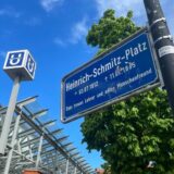 Straßenschild des Heinrich-Schmitz-Platzes im Dortmunder Unionviertel.