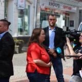 Ricarda Lang, Bundesvorsitzende der Grünen, gibt bei ihrem Besuch in Waltrop ein Interview.