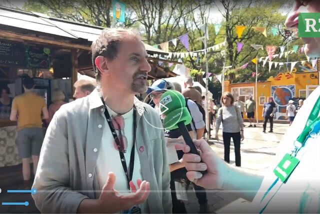 Ruhrfestspiele-Intendant Olaf Kröck im Gespräch mit RZ-Redakteur Alexander Spieß.