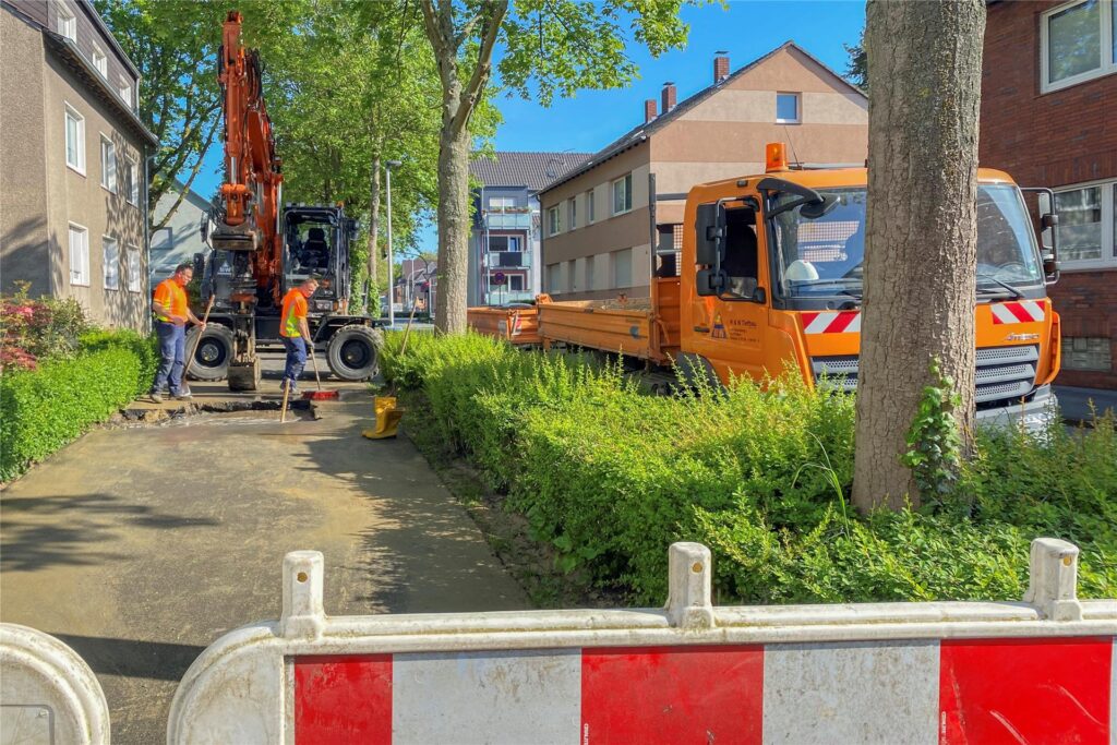 Eine Baustelle in Datteln. Eine Baustelle in Datteln.