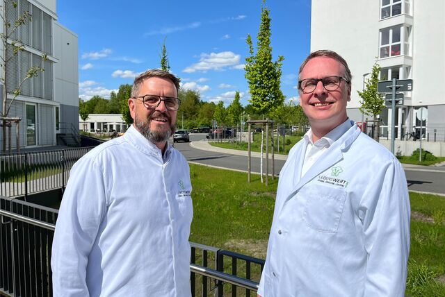 Seit Anfang 2024 sind Christoph Kleinhans (l.) und Klaus Richter (r.) mit Lebenswert an der Grutholzallee in Castrop-Rauxel vertreten.