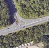 Die Auf- und Abfahrt zwischen der L 511 und der Scherlebecker Straße In Herten aus der Vogelperspektive.