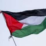 Die Flagge Palästinas flatert im Wind.