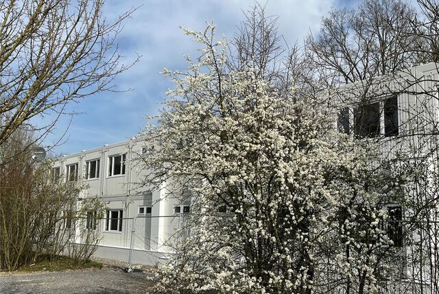 Ansicht vom Containerdorf für Geflüchtete in Haltern