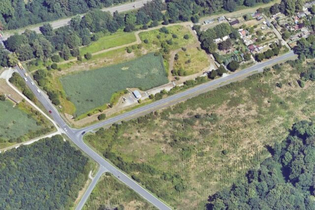 Schrägluftbild vom Westring und der Einmündung Victorstraße in Castrop-Rauxel-Bladenhorst.