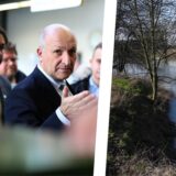 Montage aus RAG-Chef Peter Schrimpf und Grubenwassereinleitstelle in die Lippe.