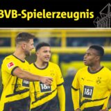 Niclas Füllkrug im Gespräch mit Youssoufa Moukoko.