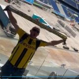 BVB-Fan Rainer aus dem Rheinland hinterließ im Stadion von Real Madrid eine schwarzgelbe Duftmarke.