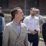 Matthias Helferich, AfD, bei einem Besuch der Kokerei Hansa