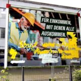 Wahlplakat der Grünen mit Schmierereien