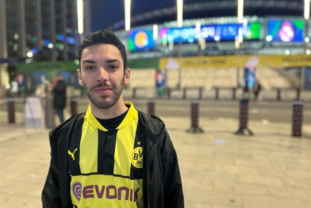 BVB-Fan Vito (23) aus Brasilien ist nach London zum CL-Finale gereist. Seit seiner Kindheit ist er Fan von Marco Reus.