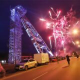 Feuerwerk am Himmel über dem Gelände der Zeche Fürst Leopold.