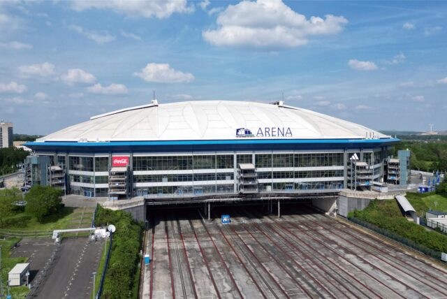 Die Veltins-Arena in Gelsenkirchen, die während der EM den Namen Arena AufSchalke trägt.