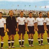 Die WM-Mannschaft von 1954 in Farbe: (v.l.) Fritz Walter, Toni Turek, Horst Eckel, Helmut Rahn, Ottmar Walter, Werner Liebrich, Jupp Posipal, Hans Schäfer