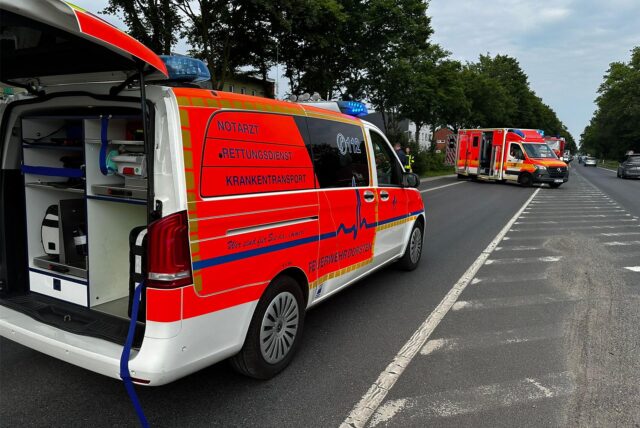Notarzt und Rettungsdienst eilten am späten Donnerstagnachmittag zu einem Unfall in Dorsten.