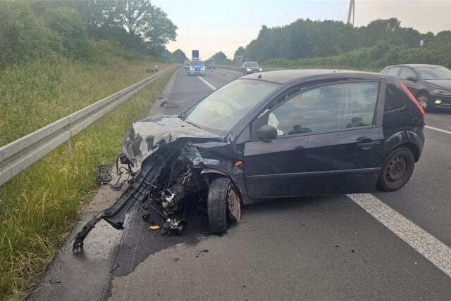 Unfallauto auf der A31