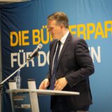 Dorstens Bürgermeister Tobias Stockhoff sprach über die Bedeutung der Europawahl.