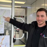 Linus Dahm, Projektsprecher der Firma Amprion, stand Interessierten jetzt in Legden Rede und Antwort zu Fragen bezüglich der Windader West.