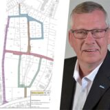 CDU-Fraktionschef Thomas Heinzel, die Straßen im Neubaugebiet Oberaden Zentral und Oberadens Ortsvorsteher Michael Jürgens.