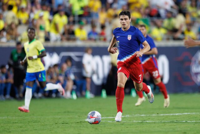Giovanni Reyna in einem Spiel der US-Nationalmannschaft.
