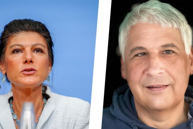 Die Montage zeigt Sahra Wagenknecht neben dem Waltroper BSW-Politiker Michael Kamps.