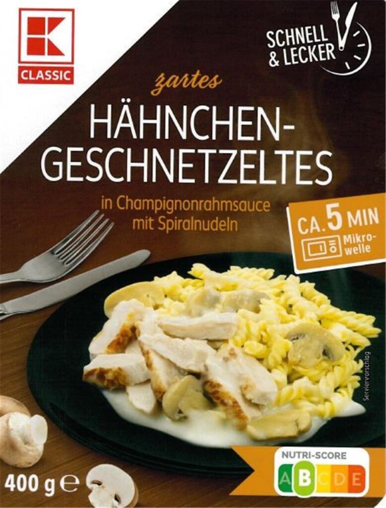 Eine Verpackung des Fertiggerichtes von Kaufland, das von einem Rückruf betroffen ist. Eine Verpackung des Fertiggerichtes von Kaufland, das von einem Rückruf betroffen ist.