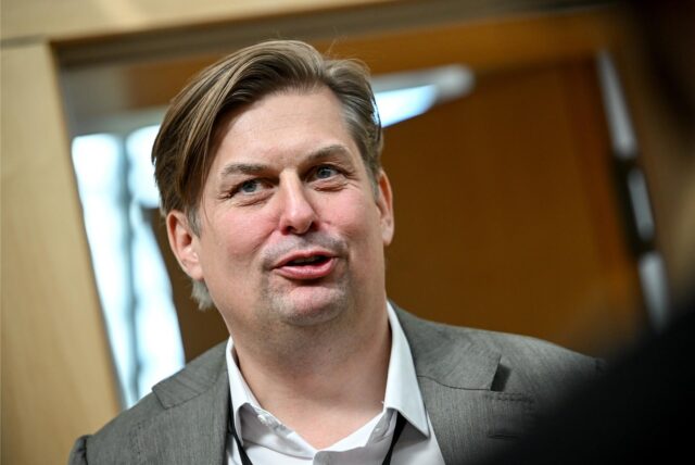 Maximilian Krah, AfD-Spitzenkandidat zur Europawahl 2024, aufgenommen am Rande der Beratungen mit den neugewählten AfD Europa-Abgeordneten nach der Europawahl.