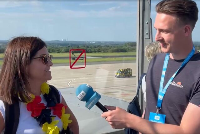 RN-Reporter Tim Hübbertz hat Deutschland-Fans am Airport Dortmund getroffen.