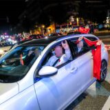 Beim Autokorso nach dem türkischen Sieg gegen Österreich zeigten einige Fans den sogenannten Wolfsgruß.