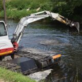 Schwimmbagger auf der Lippe in Datteln