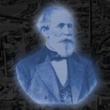 William Thomas Mulvany vor einer späten Ansicht der Zeche Erin.