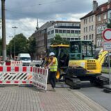 Die Kreuzung Funkenburg in der östlichen Innenstadt ist seit dem 15. Juli eine Baustelle.