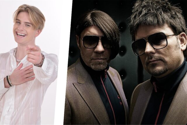 Die Bildmontage zeigt den Schlagersänger Vincent Gross) und die DJ’s „The Disco Boys“.