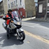 Ein Motorradfahrer auf der Lütgendortmunder Straße.
