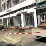 Eine Baustelle in der Dattelner Fußgängerzone.
