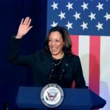 US-Vizepräsidentin Kamala Harris bei einer Wahlkampfveranstaltung.