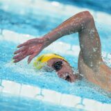Olympia, Paris 2024: Die australische Schwimmerin Ariarne Titmus in Aktion im 200 Meter Freistil der Frauen.