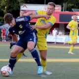 Dietrich Liskunov (r.) gelang für die Spvg Schwerin beim Kronen-Green-IT-Cup gegen Alemannia Scharnhorst ein Hammer-Tor.