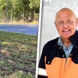 In dieser Woche haben ZBH-Mitarbeiter den neuen Radweg am Stadthaus 1 an der Carl-Duisberg-Straße vom sprießenden Unkraut befreit (l.). ZBH-Chef Michael Lauche (r.) bittet die Bürgerinnen und Bürger um Geduld.