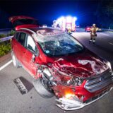 Unfallauto ist schwer beschädigt