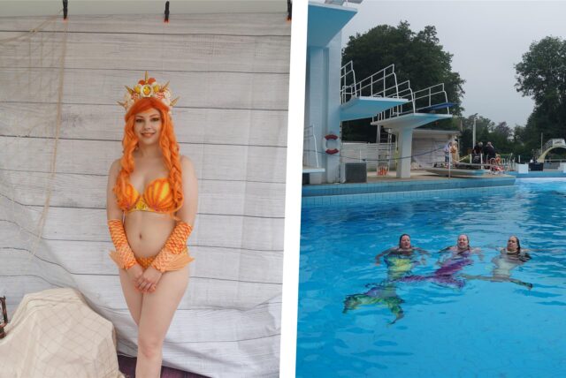 Meerjungfrauen im Freibad