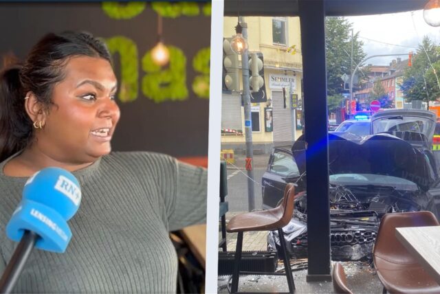 Melanie zeigt in Dortmund in Richtung der Unfallstelle.
