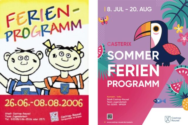 Logo des Ferienprogramms Casterix im Jahr 2006 und 2024