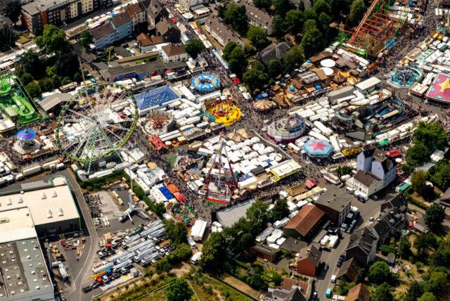 Luftbildaufnahme der Cranger Kirmes aus dem Jahr 2019.