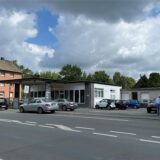 Ansicht auf die alte Tankstelle Albers, heute Bäckerei