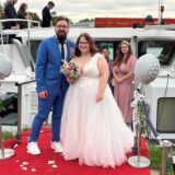 Nico Stüer und Angel Laruh haben auf dem Fahrgastschiff Henrichenburg geheiratet.
