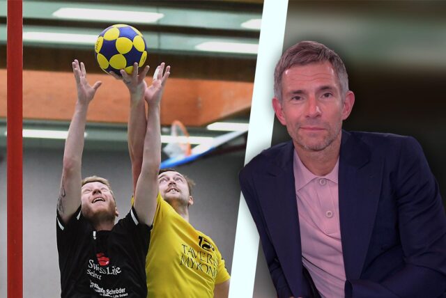 Micky Beisenherz (r.) hat sich in seinem Podcast Apolkalypse und Filterkaffee über Korfball geäußert.