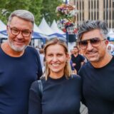 Kürsat Yildirim alias Chico mit DEW21-Marketingchefin Mareen Lipkow und Oberbürgermeister Thomas Westphal bei der Eröffnung von Dortmund à la carte: Der bekannte Lotto-Gewinner wurde von DEW21 eingeladen.
