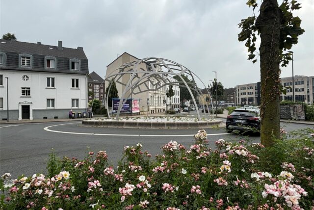 Blick auf den Kreisverkehr an der Hertener Straße in Recklinghausen.